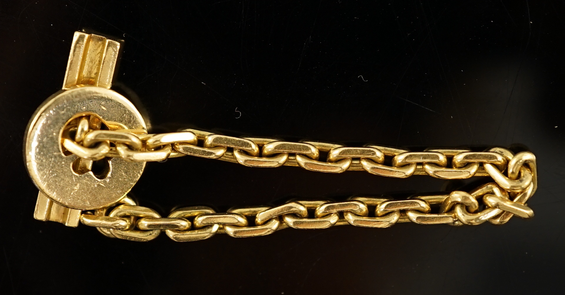 A French Cartier 18ct gold key chain